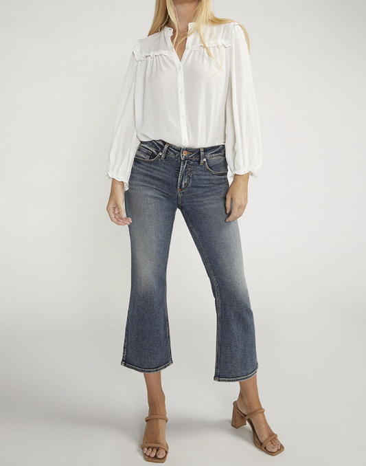 Suki Mid Rise Cropped Flare Jeans