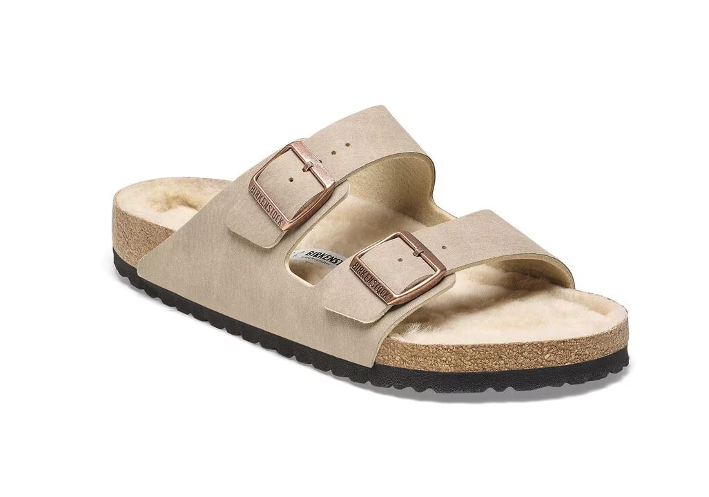 Arizona Shearling Fur Birkenstock Sandal - Dusty Grey