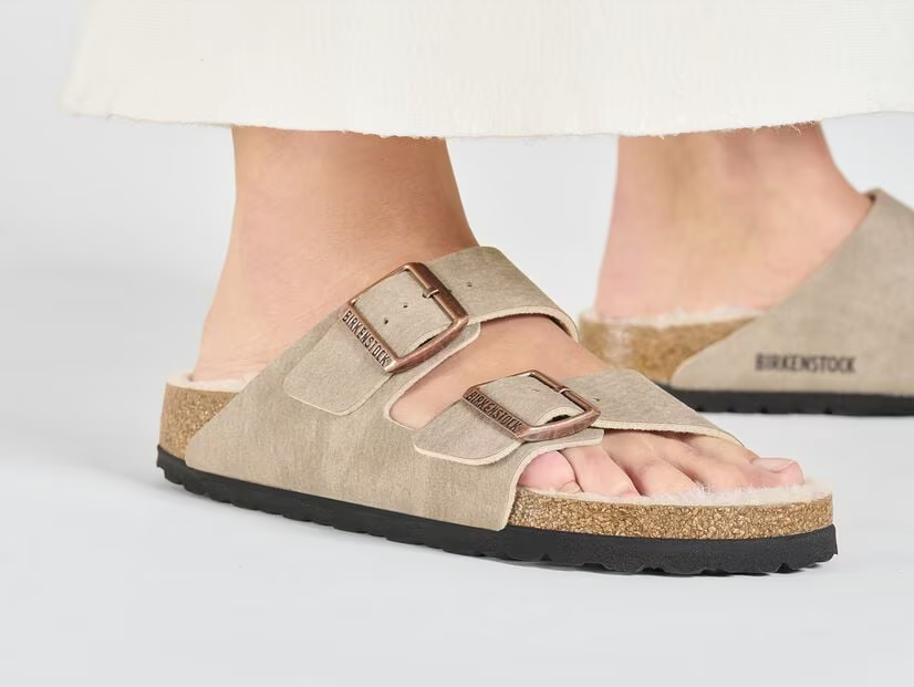 Arizona Shearling Fur Birkenstock Sandal - Dusty Grey