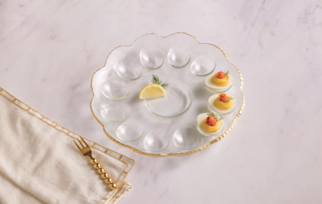 Clear Gold Edge Deviled Egg Tray