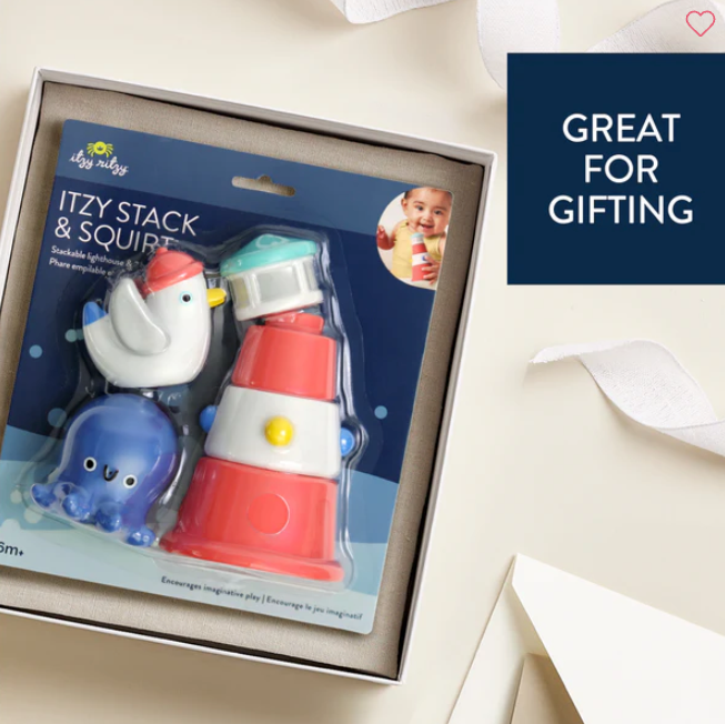 Itzy Stack & Squirt Lighthouse Bath Toy