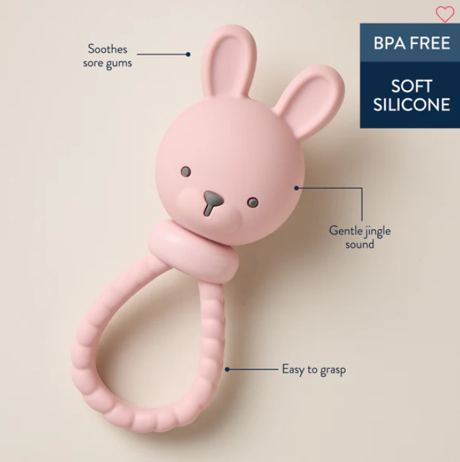 Bunny Sweetie Rattle™ Silicone Teether