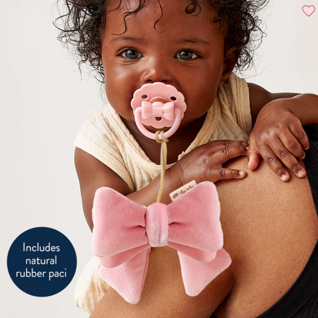 Bow Bitzy Pal™ Natural Rubber Pacifier & Lovey