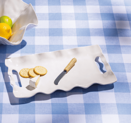 White Ruffled Melamine Tray Set – Dales Clothing Inc