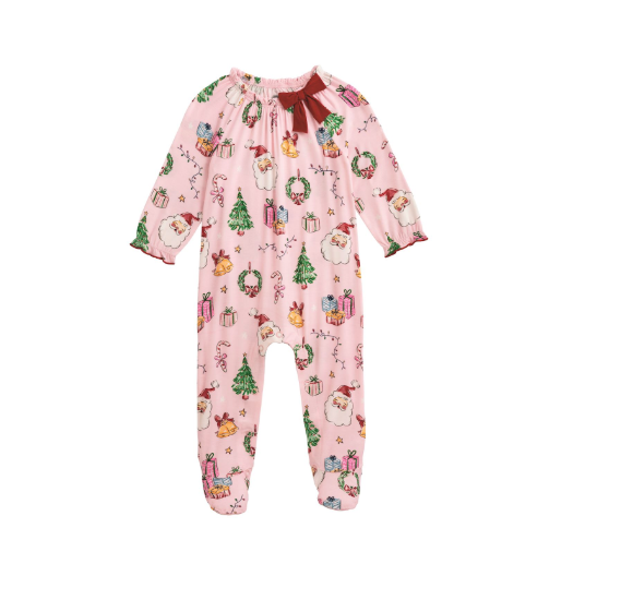 Girls Pink Christmas Pajama Sleeper