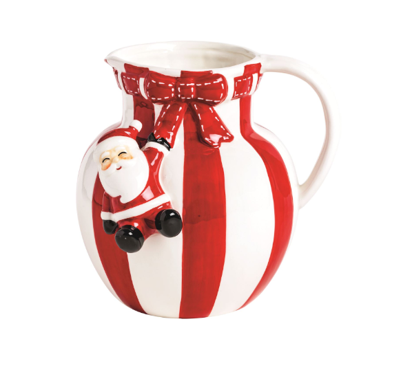 Santa Bow Stripe Pitcher