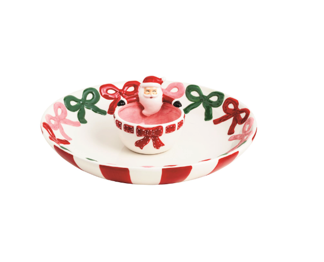 Bow Santa Chip and Dip Set