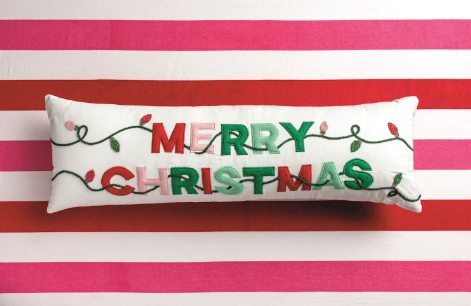 Long Merry Xmas Pillow