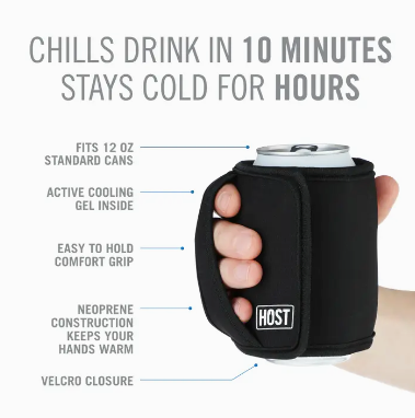 Insta-Chill Sleeve w/ Cooling Gel - Standard Cans - Black