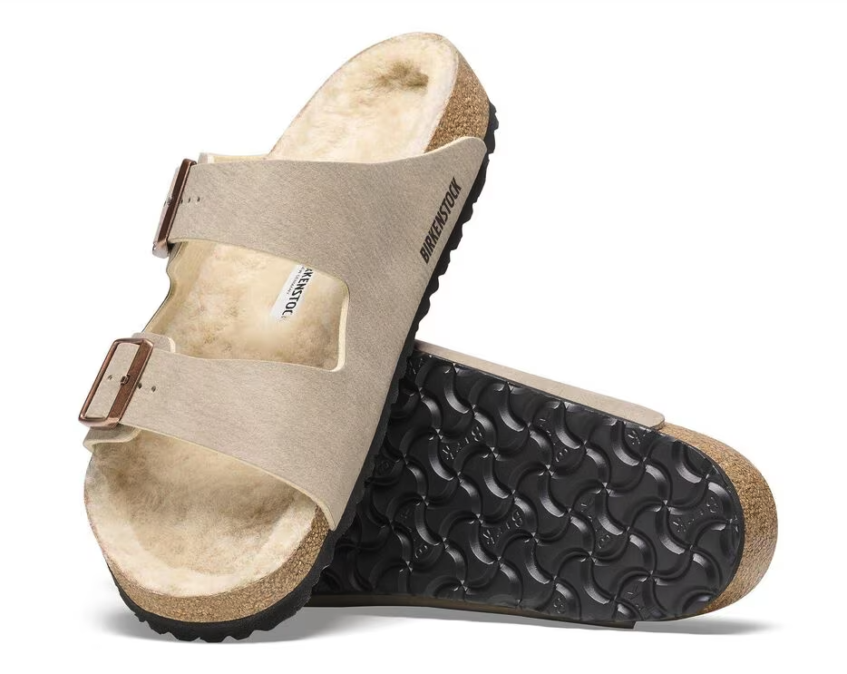 Arizona Shearling Fur Birkenstock Sandal - Dusty Grey