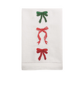 White Bow Embroidered Hand Towels