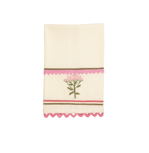 Floral Embroidered Waffle Towels