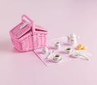 Kid's Pink Mini Tea Basket Set