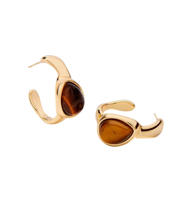 Charlie Paige Gold Gemstone Earring