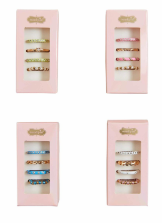 Mud Pie Bright Green Layering Ring Set