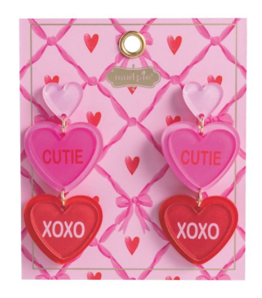 Mud Pie Valentine's Earrings