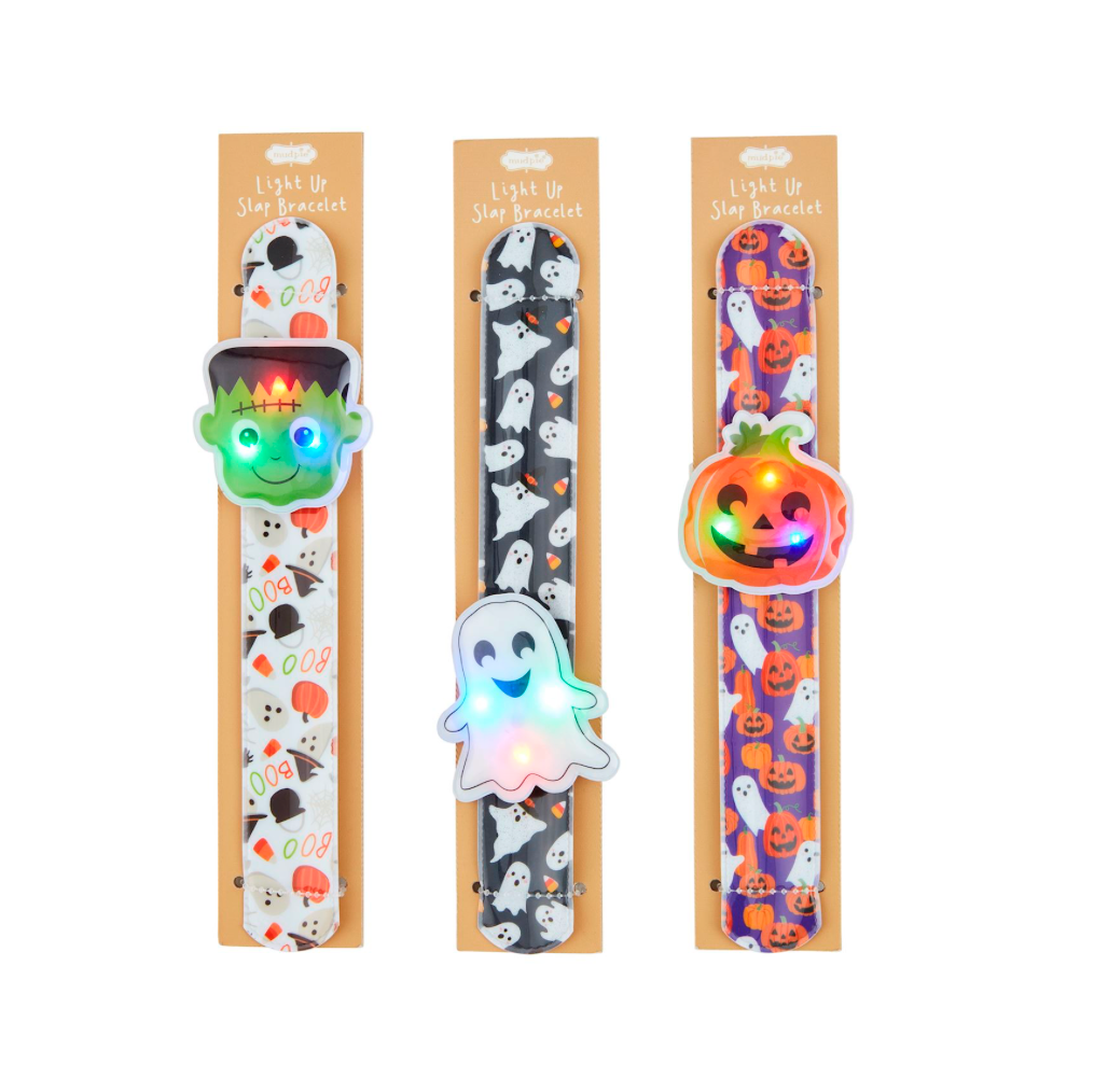 Mud Pie Halloween Light-Up Slap Bracelets - 3 Colors