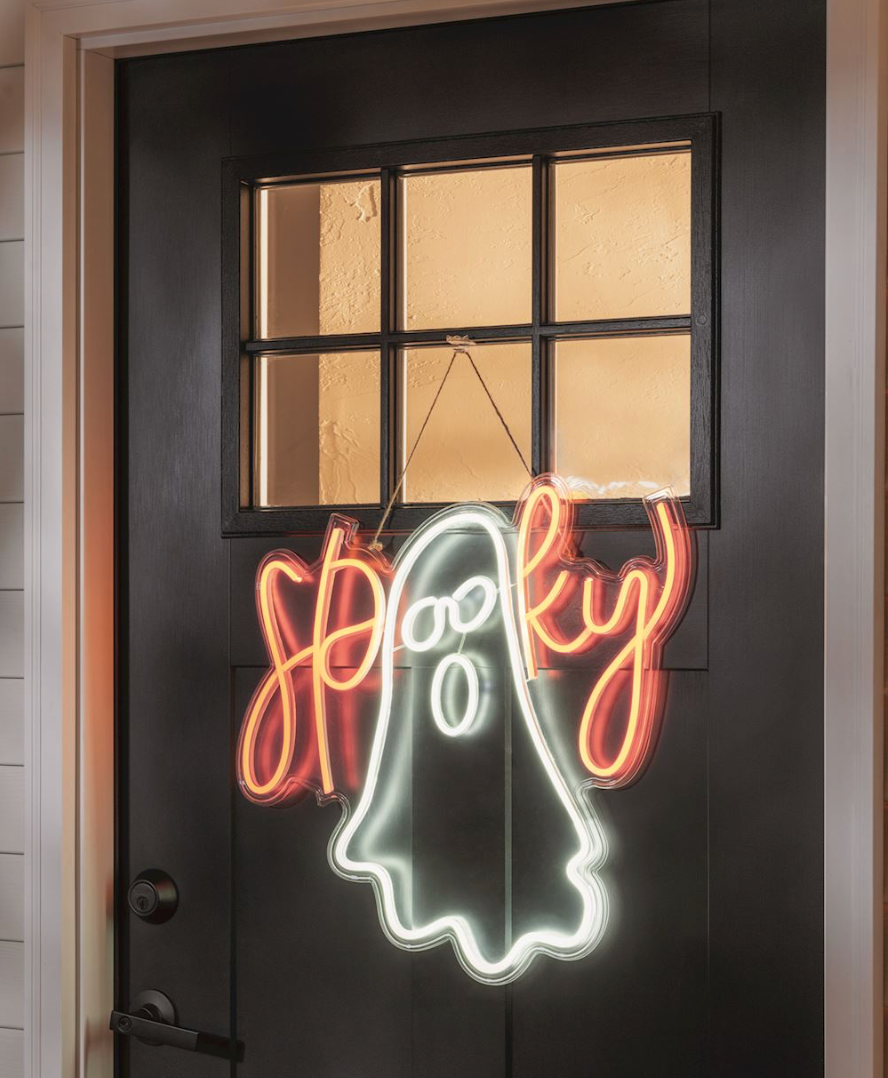 Mud Pie Neon Ghost Door Hanger