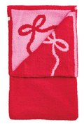 Red Pink Holiday Chenille Blanket
