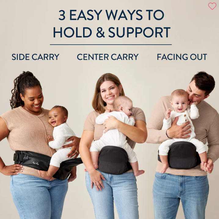 Itzy Ritzy Hold & Fold Black Hip Seat Baby Carrier