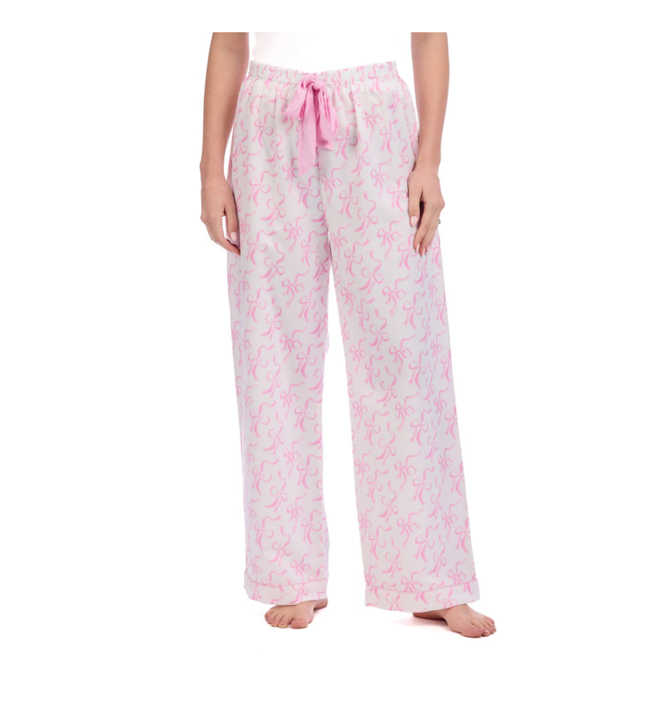 Mud Pie Pink Bow Pajama Pant