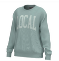 Local Girl Crescent crew sweatshirt, shown in one of four available colors