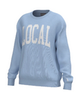 Local Girl Crescent crew sweatshirt, shown in one of four available colors