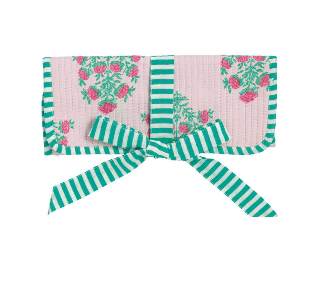 Block Print Jewelry Roll