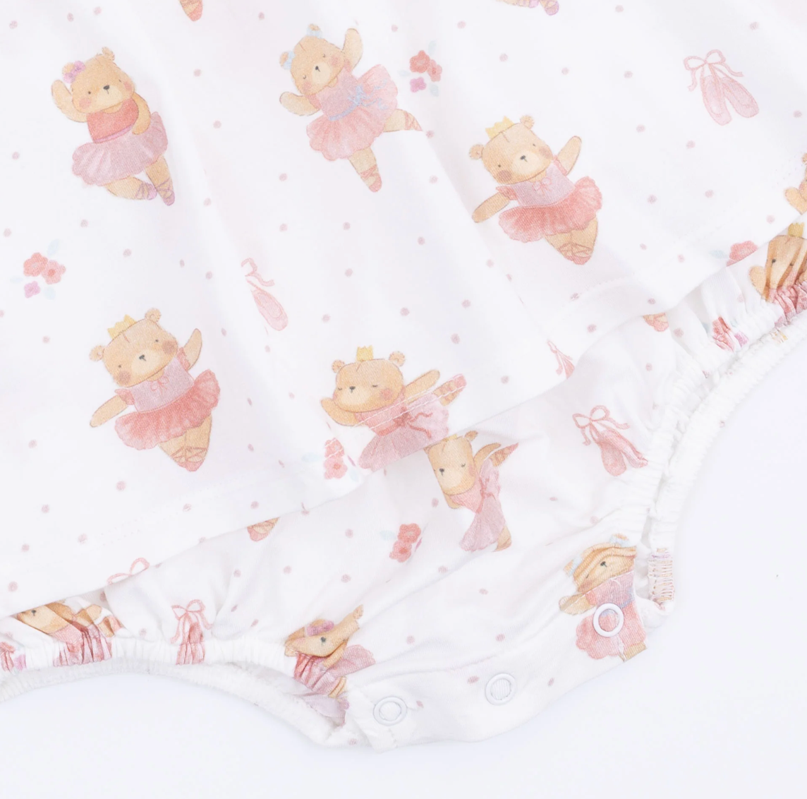 Angel Dear Teddy Bear Ballerina Smocked Bubble with Skirt