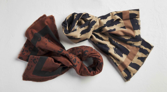 Mud Pie Square Animal Print Scarves