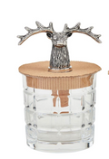 Mud Pie Deer Dof Glass and Bottle Stopper