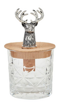 Mud Pie Deer Dof Glass and Bottle Stopper
