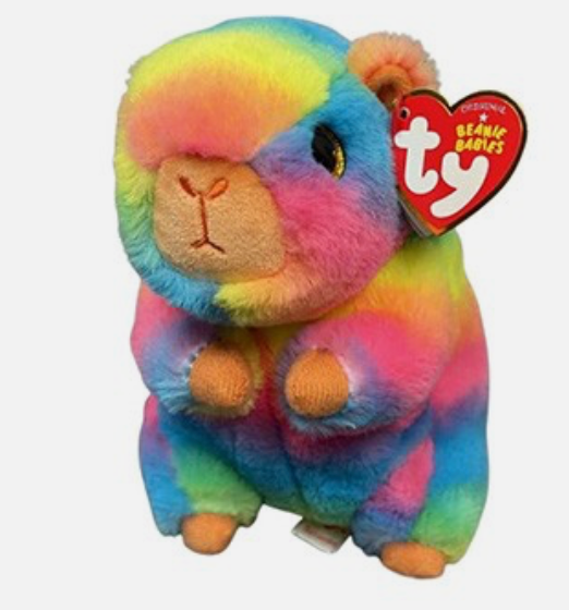 Capybara beanie baby plush toy, shown in one of three available colors