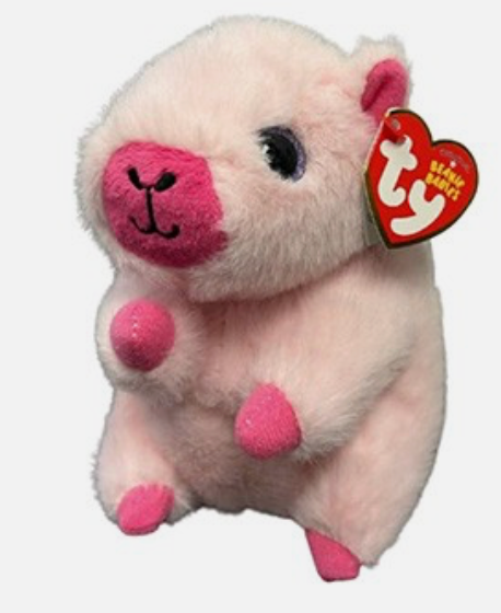 Capybara beanie baby plush toy, shown in one of three available colors
