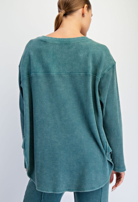 Break Routine Waffle Knit Top -2 Colors