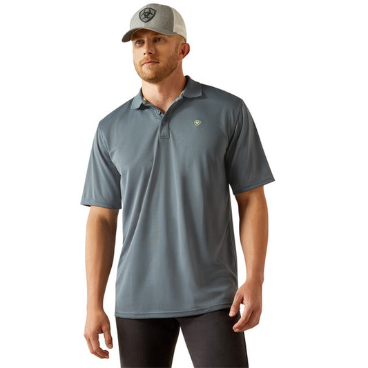 ARIAT TEK POLO NEWSBOY BLUE - MENS POLO