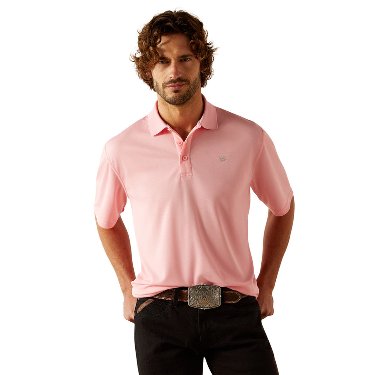 ARIAT TEK POLO PINK - MENS POLO