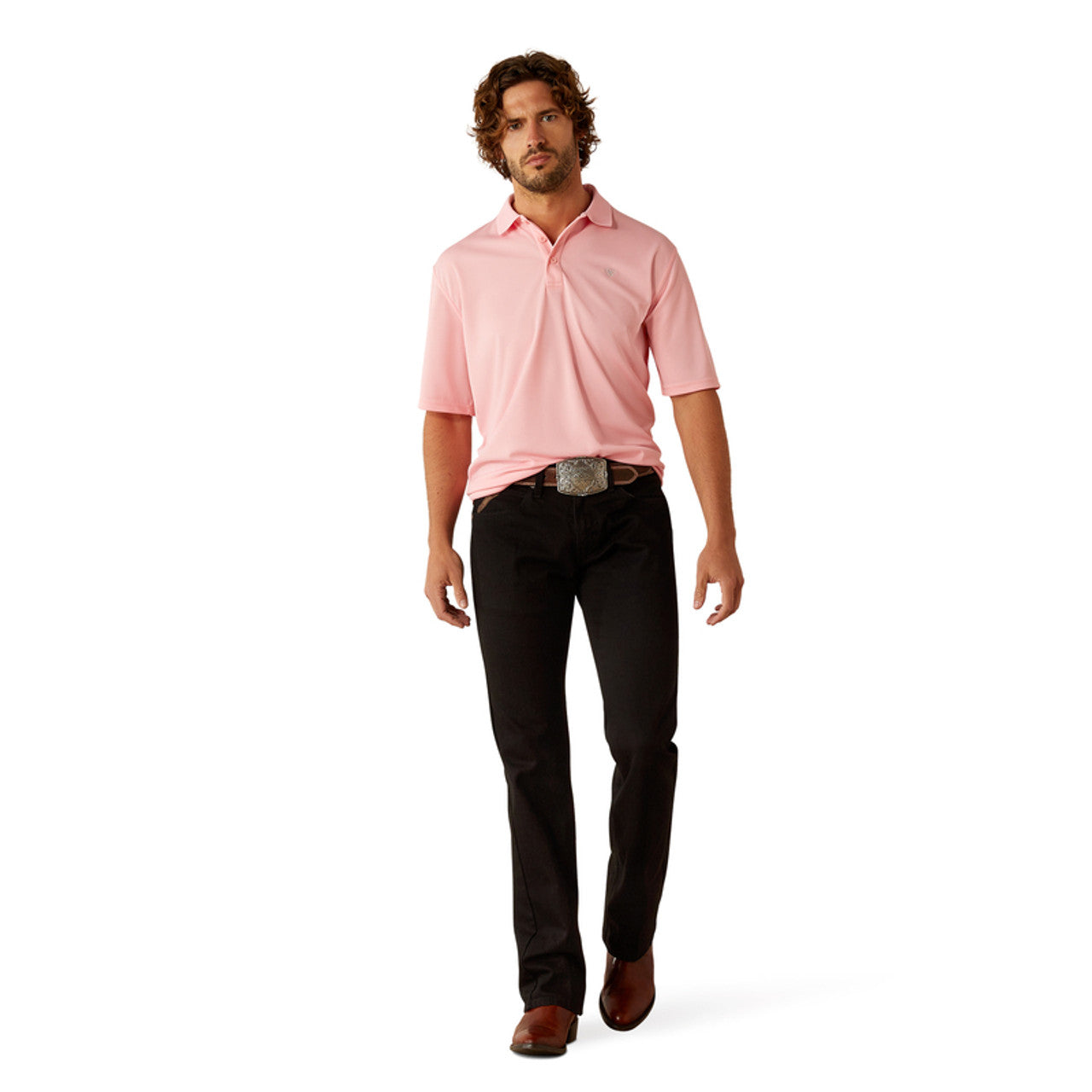 ARIAT TEK POLO PINK - MENS POLO