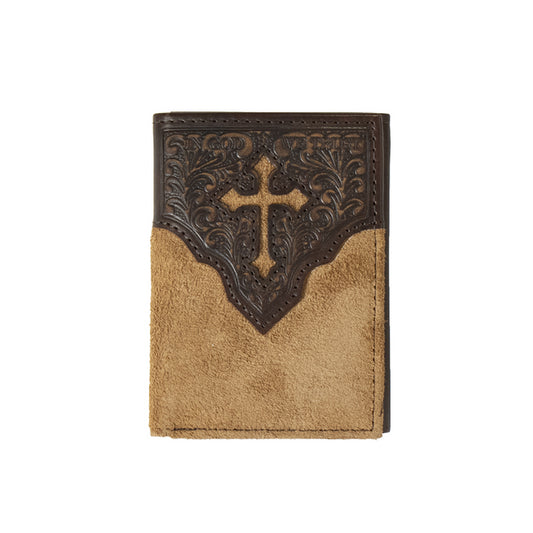 Nocona Trifold Cross Embossed Tan Accessories Wallet