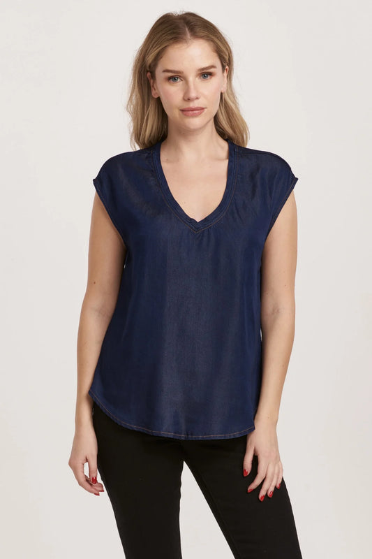 Yanis Dark Denim Blue Top