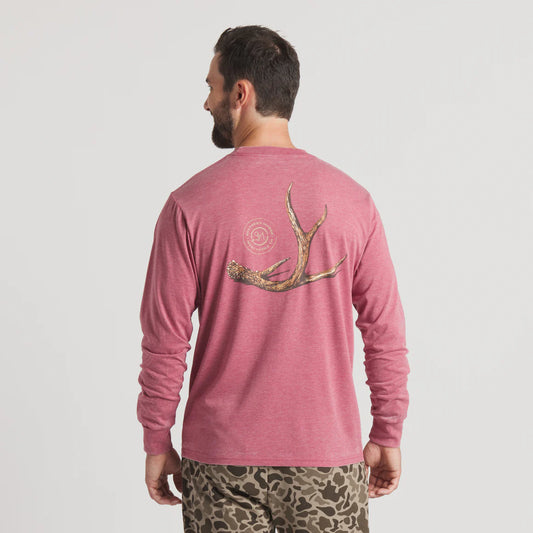 Southern Marsh Men's Crimson Seawash Rut Long Sleeve Tee