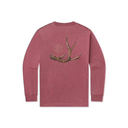 Southern Marsh Men's Crimson Seawash Rut Long Sleeve Tee
