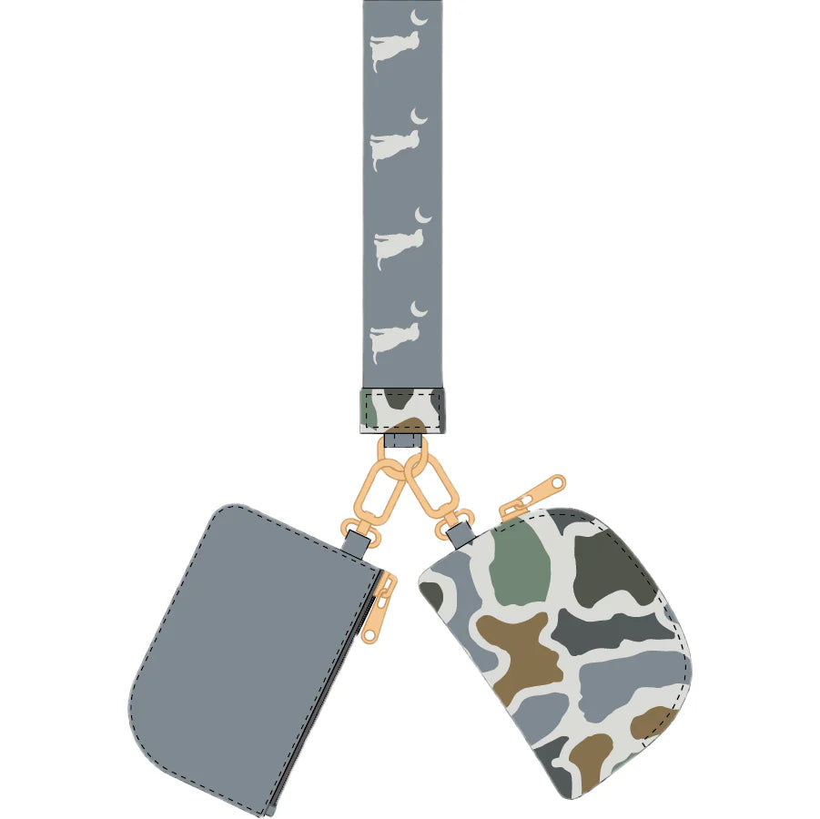Local Girl dual wristlet keychain wallet, shown in one of several available colors