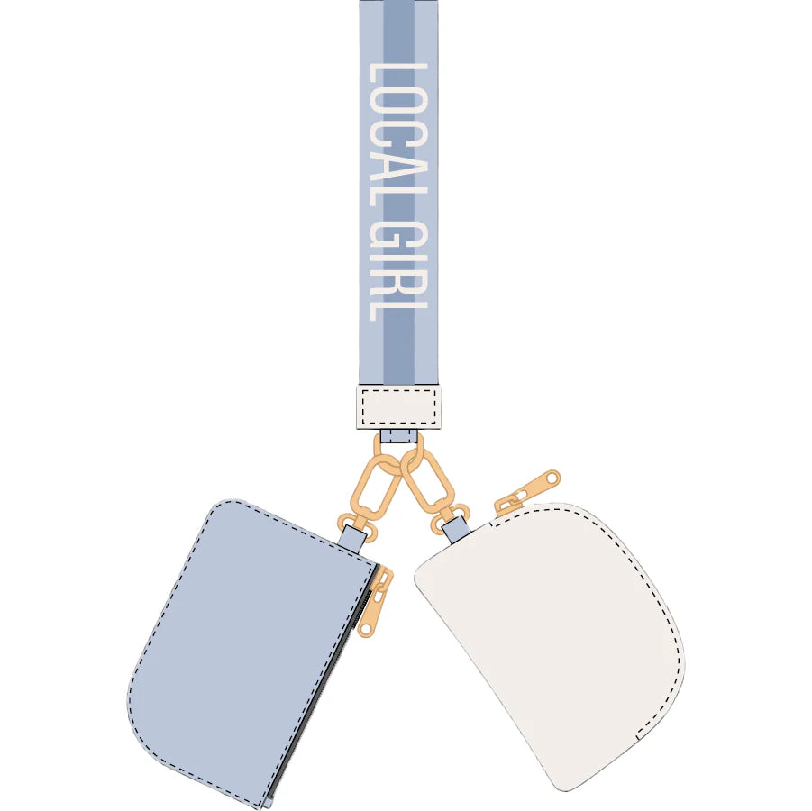 Local Girl dual wristlet keychain wallet, shown in one of several available colors