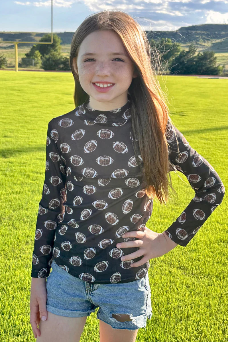 Girl's Of Fall Black Mesh Top