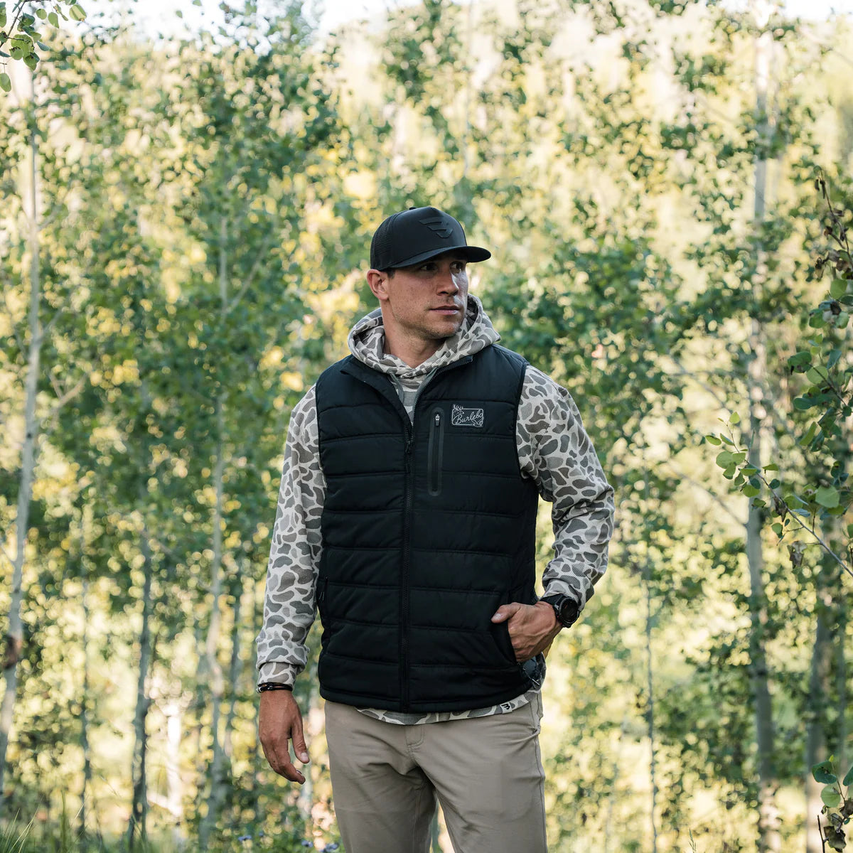 Men's Burlebo Black Puffer Vest