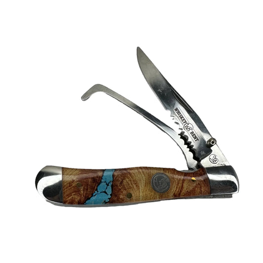 Whiskey Bent Turquoise River Single Clip Blade Hoofpick Pocket Knife