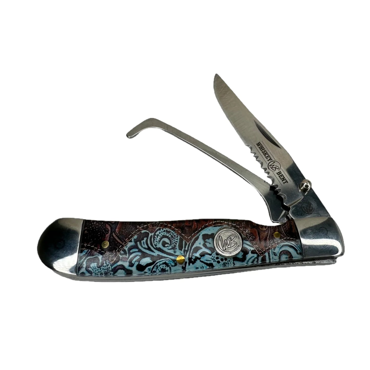 Whiskey Bent Tooled Country Hoofpick Knife