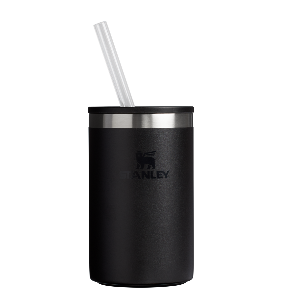 Stanley Everyday Can Cooler Cup 10oz in Black 2.0, front view