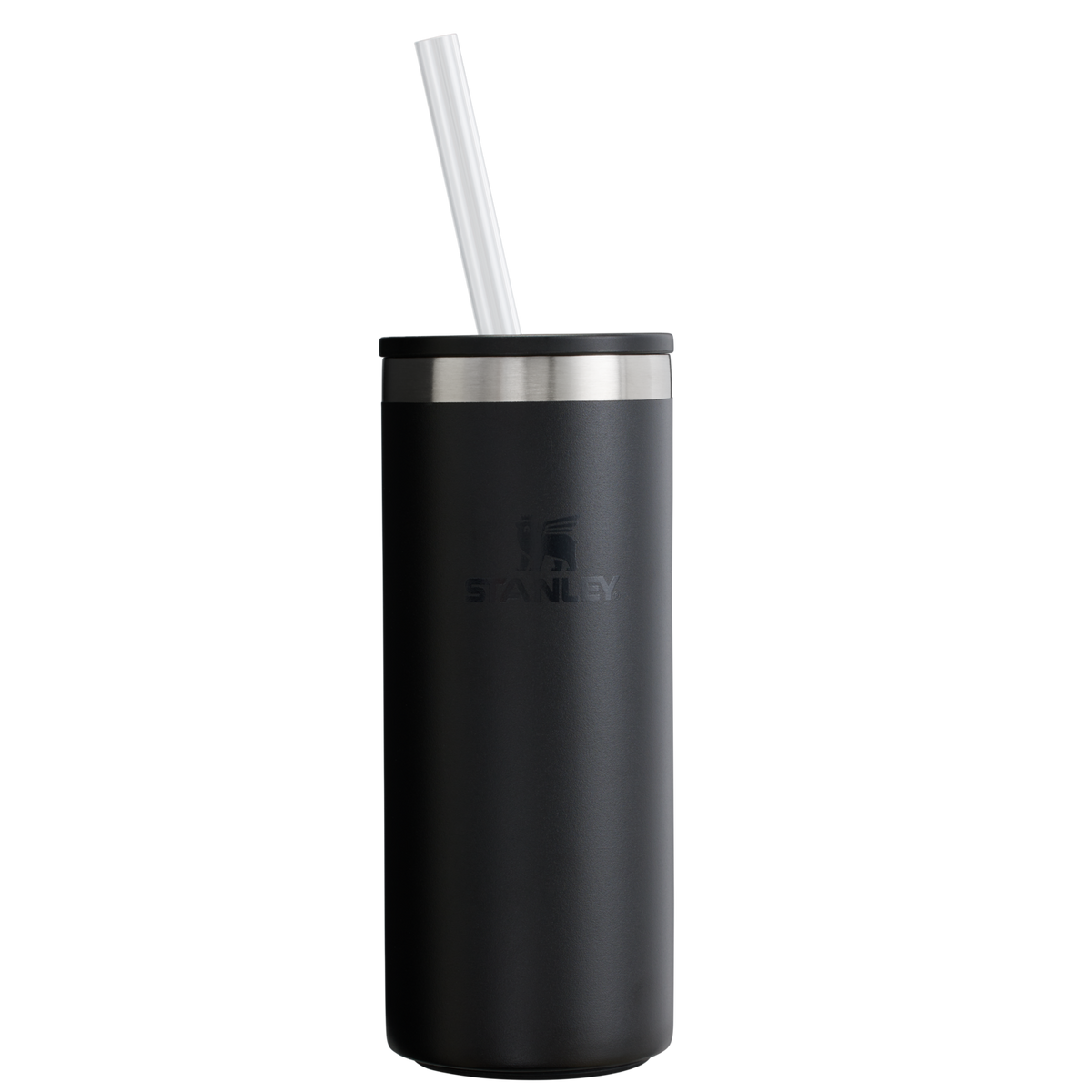 Stanley Everyday Slim Can Cooler Cup 10oz in Black 2.0, front view